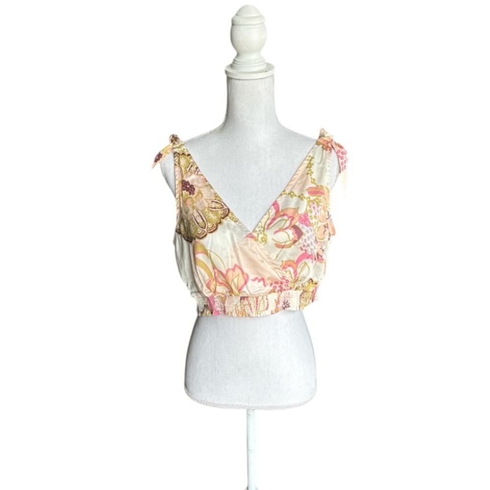 Floral Crop Tank Size Medium